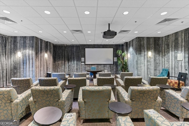 711 Cosmopolitan Dr NE Unit 347, Atlanta, GA 30324 - cinema with visible vents, a paneled ceiling, and wallpapered walls
