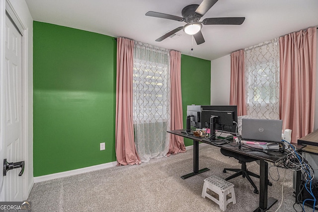 196 Wadley St NW, Atlanta, GA 30314 - office space featuring a ceiling fan and carpet
