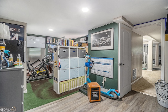 196 Wadley St NW, Atlanta, GA 30314 - game room featuring wood finished floors and recessed lighting