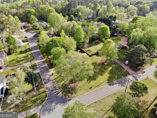 aerial view with a forest view