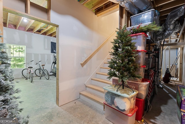 interior space featuring stairs