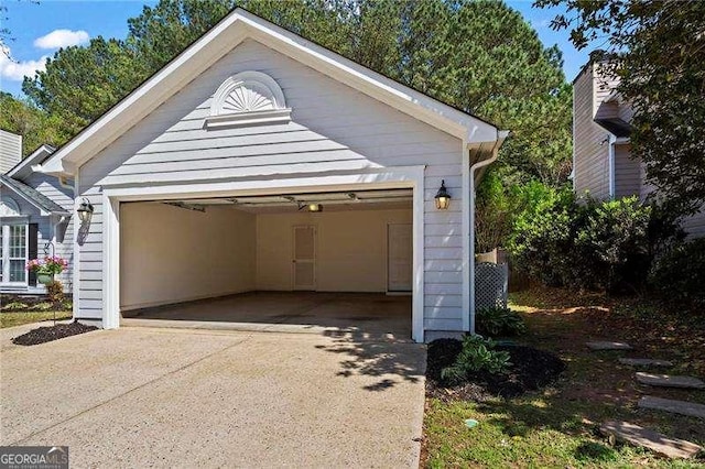 view of garage