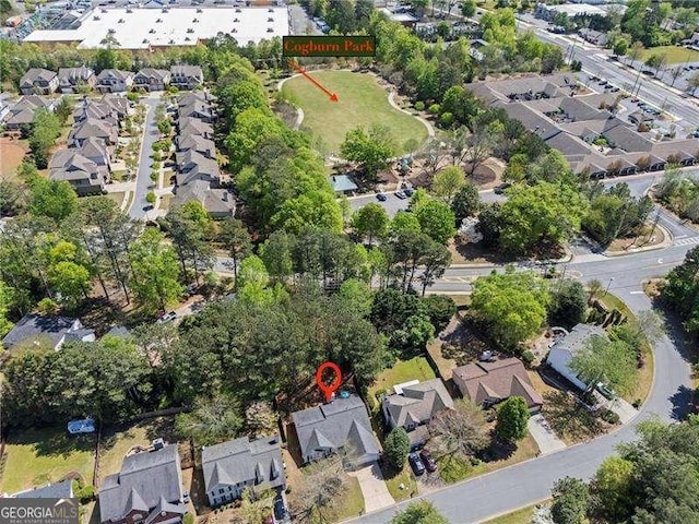 bird's eye view featuring a residential view