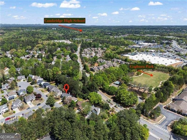 aerial view with a view of trees