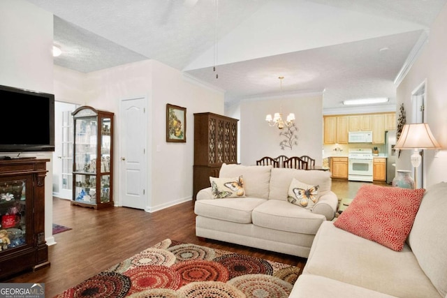 4573 Caleb Xing Unit 20, Powder Springs, GA 30127 - living room with a notable chandelier, baseboards, ornamental molding, and wood finished floors
