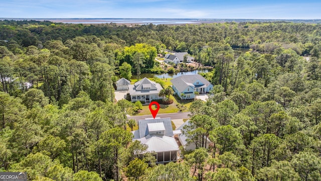105 Whispering Oaks Ln, Saint Marys, GA 31558 - drone / aerial view with a water view and a forest view