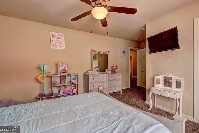 5280 Clingman Ct, Douglasville, GA 30135 - carpeted bedroom with baseboards and a ceiling fan