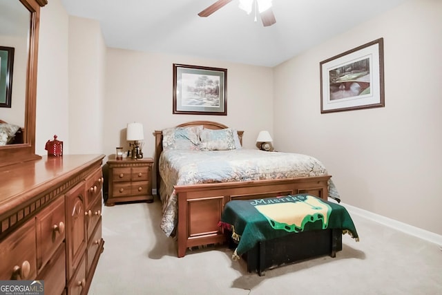 561 Valleyside Dr, Dallas, GA 30157 - bedroom featuring light carpet, ceiling fan, and baseboards