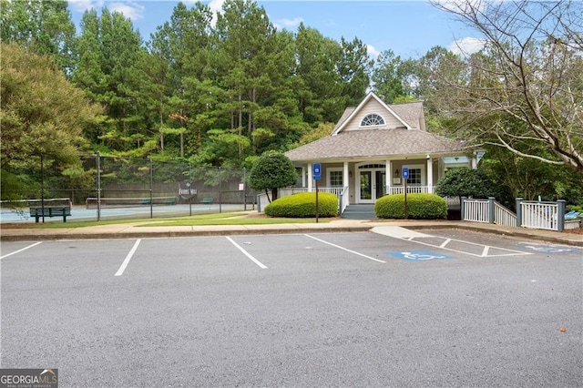 561 Valleyside Dr, Dallas, GA 30157 - uncovered parking lot featuring a tennis court