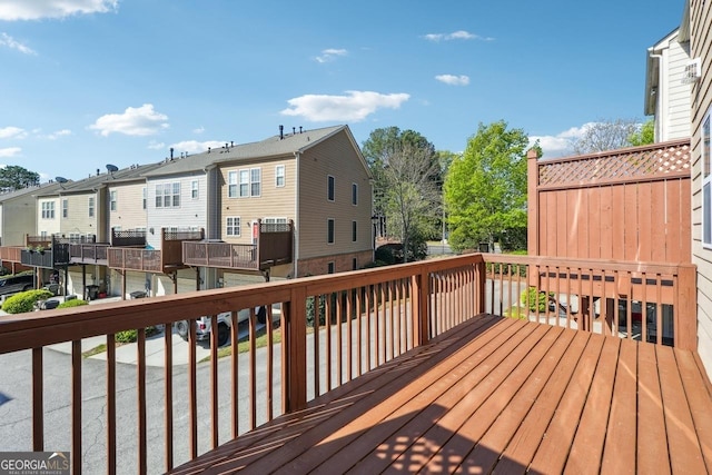 deck featuring a residential view