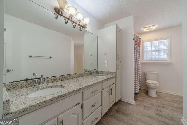 29 Monte Ln, Jefferson, GA 30549 - full bathroom featuring double vanity, wood finished floors, and a shower with curtain