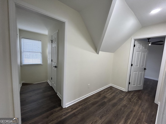 22 Edgewood Dr, Carrollton, GA 30116 - bonus room with dark wood-style flooring, baseboards, recessed lighting, and vaulted ceiling