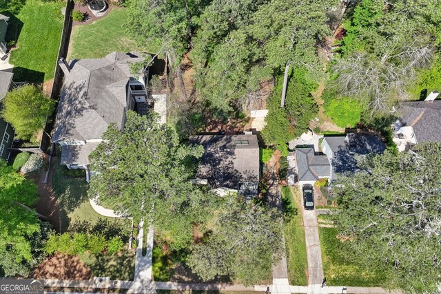 drone / aerial view with a residential view