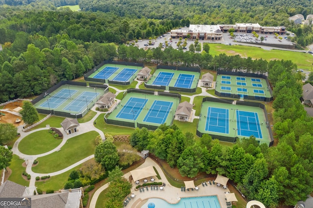 3105 Neal Ct, Cumming, GA 30041 - birds eye view of property with a view of trees