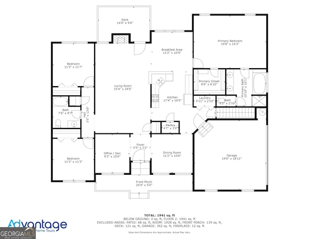 185 Cold Harbor Ct, Sharpsburg, GA 30277 - floor plan