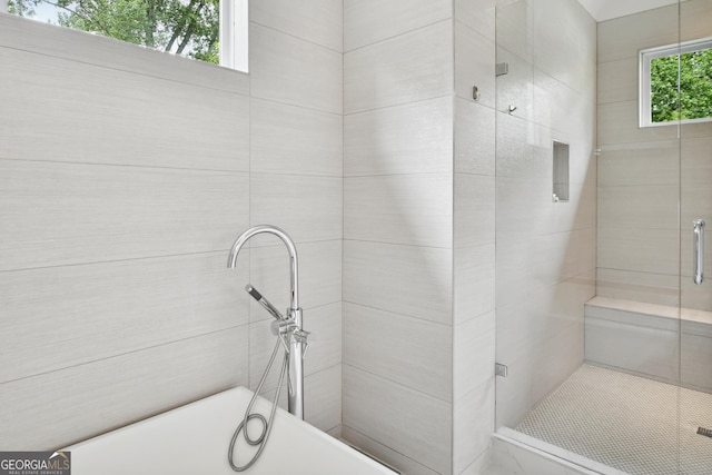 1155 Mcconnell Dr, Decatur, GA 30033 - full bath with a shower stall and a freestanding bath