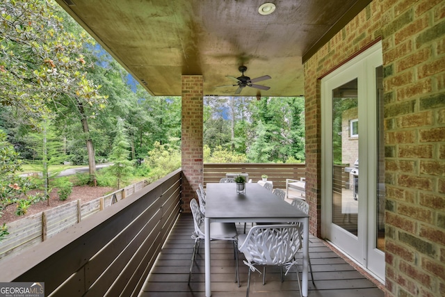 1155 Mcconnell Dr, Decatur, GA 30033 - deck featuring a ceiling fan and outdoor dining area