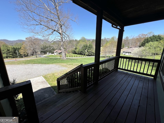 2389 Fair Field Dr, Hiawassee, GA 30546 - wooden terrace featuring a yard