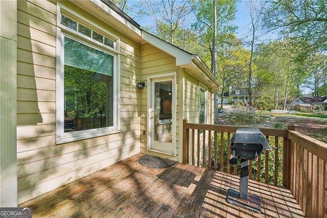 230 Oakmere Dr, Alpharetta, GA 30009 - wooden terrace with grilling area