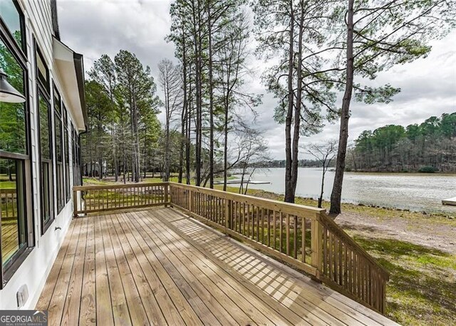 1001 Sugar Hill Way, Buckhead, GA 30625 - wooden deck featuring a water view