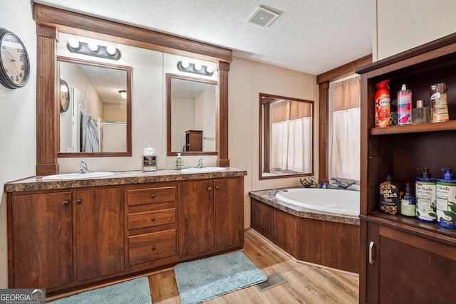 2496 Venture Dr, Gainesville, GA 30506 - bathroom with wood finished floors, a sink, and visible vents