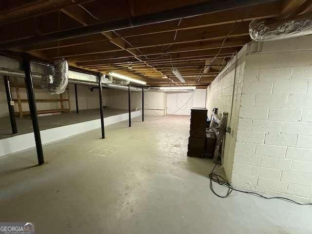 view of unfinished below grade area