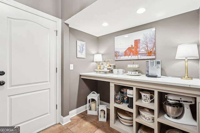 185 Starlight Dr, Dahlonega, GA 30533 - laundry room with baseboards, tile patterned flooring, and recessed lighting