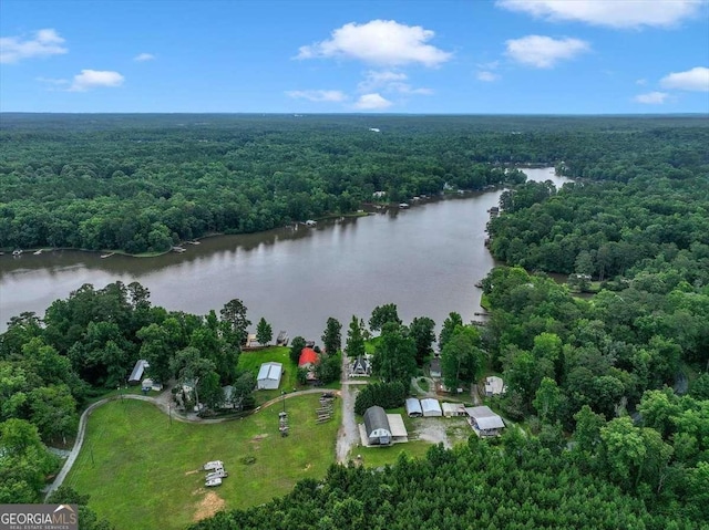 110 Cedar Ln, Milledgeville, GA 31061 - birds eye view of property featuring a water view and a view of trees