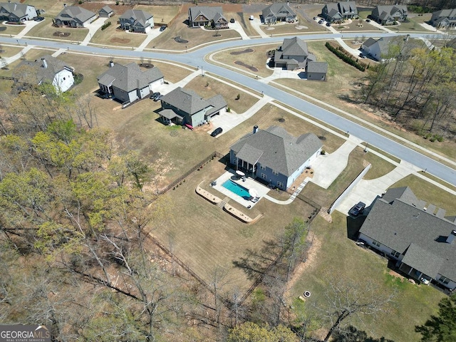 aerial view featuring a residential view