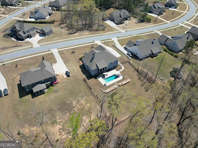 drone / aerial view featuring a residential view