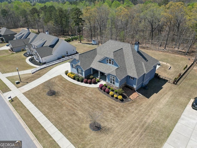 bird's eye view with a forest view