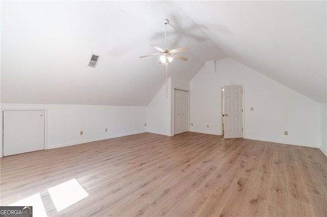 3775 Belle Glade Trl, Snellville, GA 30039 - bonus room featuring lofted ceiling, ceiling fan, and light wood-style flooring