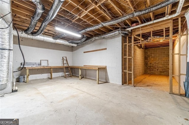 3775 Belle Glade Trl, Snellville, GA 30039 - unfinished basement with concrete block wall