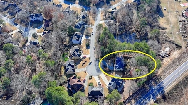 bird's eye view featuring a residential view