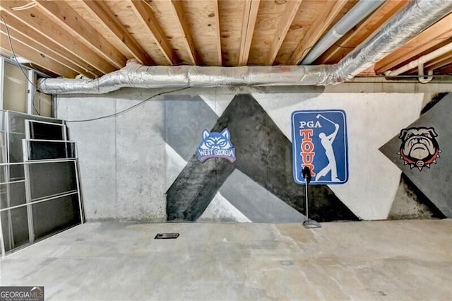 view of unfinished below grade area