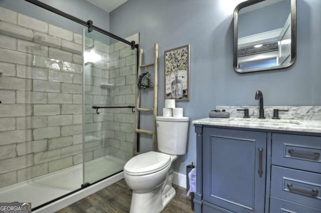517 Monet Dr Unit 1144R, Ellijay, GA 30540 - full bath with a stall shower, vanity, and wood finished floors