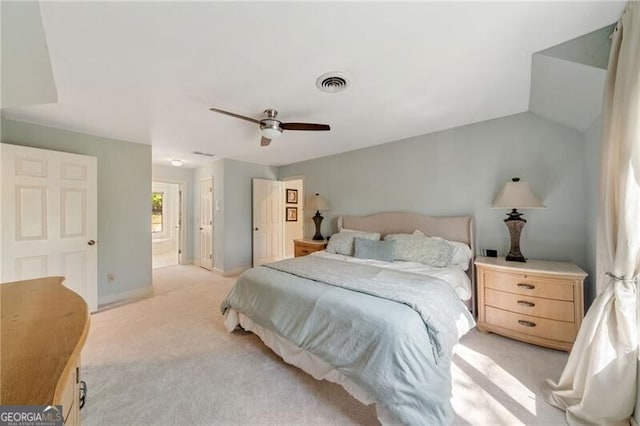 5520 Glen Errol Rd, Atlanta, GA 30327 - bedroom with light colored carpet and ceiling fan