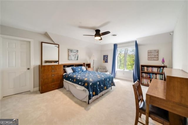 5520 Glen Errol Rd, Atlanta, GA 30327 - bedroom featuring light carpet and a ceiling fan