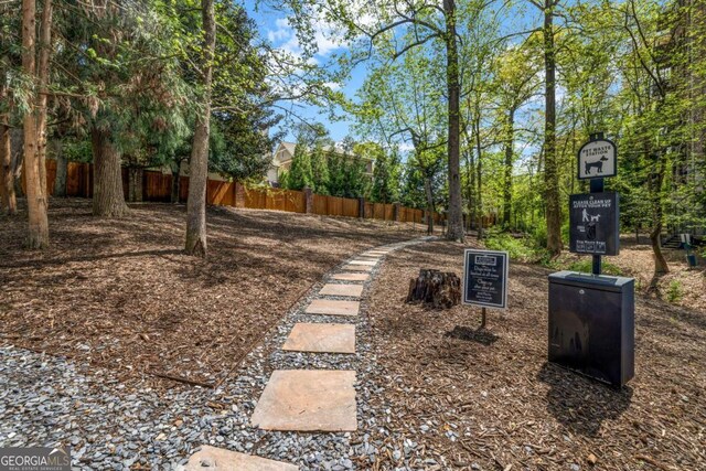 view of yard with fence