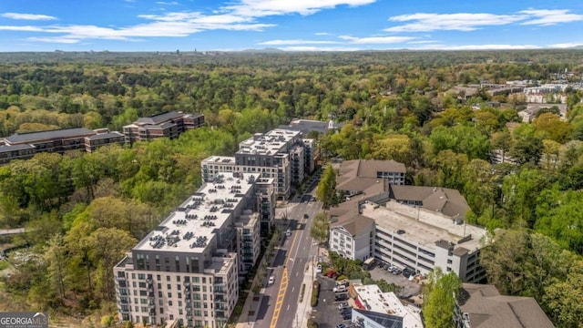 bird's eye view with a view of trees