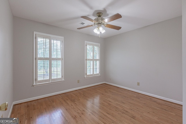 516 Turner Rd, Concord, GA 30206 - empty room featuring light wood-style floors, baseboards, and ceiling fan