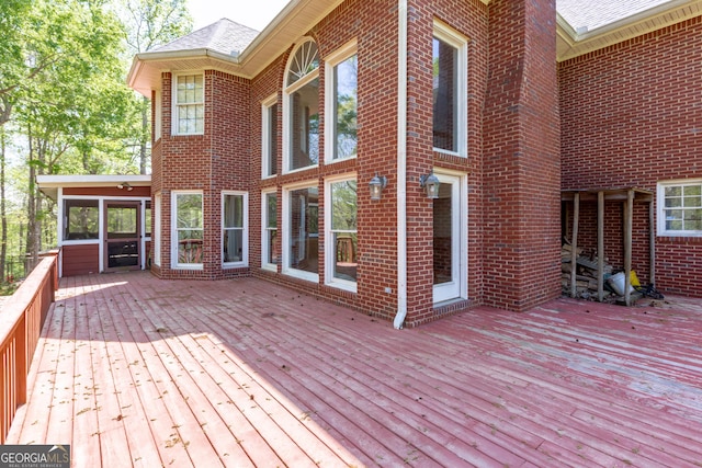 516 Turner Rd, Concord, GA 30206 - wooden terrace featuring a sunroom