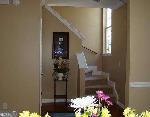 113 Sunrise Ln, Savannah, GA 31419 - stairs featuring baseboards