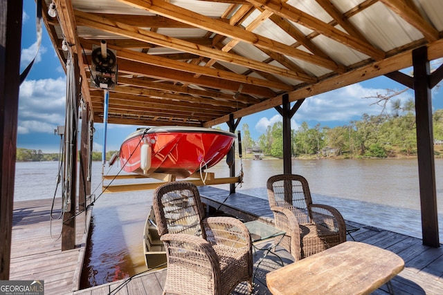 480 Friar Tuck Cir, Covington, GA 30014 - dock area featuring a water view and boat lift