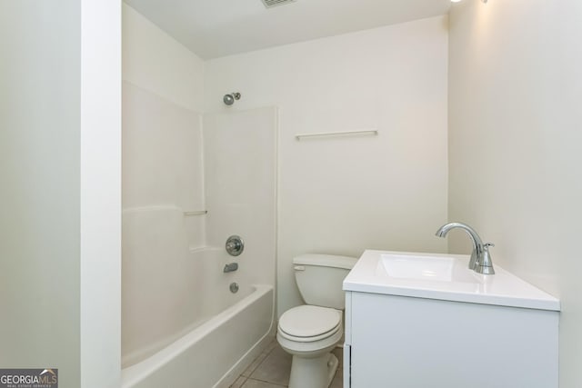 8660 Anchor On Lanier Ct, Gainesville, GA 30506 - bathroom with toilet, vanity, tile patterned flooring, and shower / bathtub combination