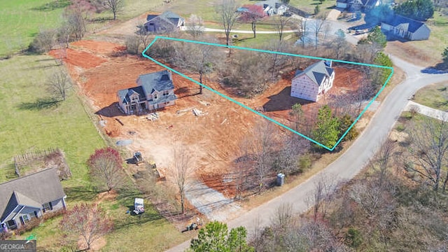 bird's eye view with a rural view