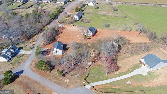aerial view with a rural view