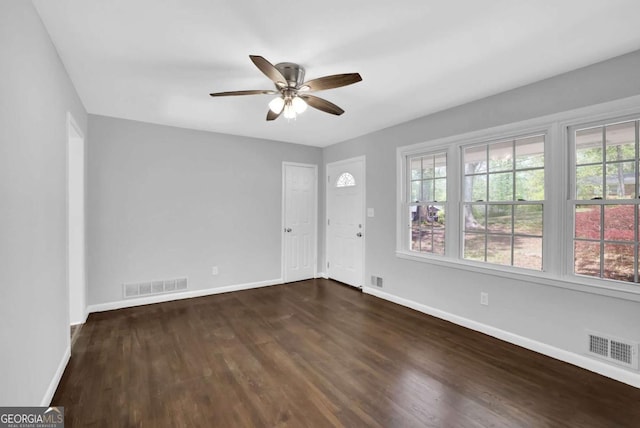 1093 Lanier Dr SW, Marietta, GA 30060 - interior space with ceiling fan, visible vents, baseboards, and wood finished floors
