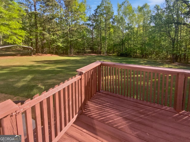 823 New Hope Rd, Mcdonough, GA 30252 - wooden terrace featuring a lawn