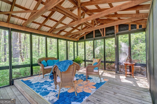 sunroom / solarium featuring an outdoor living space